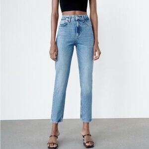 Zara High Rise Straight Leg Jeans